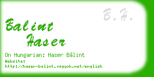 balint haser business card